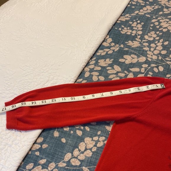 Express Red short length button down sweater - Picture 4 of 10